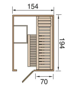 Weka Sauna Kaarina Mit Glastür -Eleganter Garten 6914196 WE DE 001 WekaSaunaKaarinaGrundriss