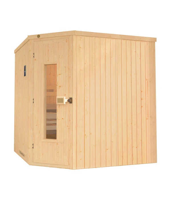 Weka Ecksauna Varberg Mit Holztür, Ca. B194/H199/T194 Cm 4 Weka Ecksauna Varberg Mit Holztür, Ca. B194/H199/T194 Cm – Bild 2
