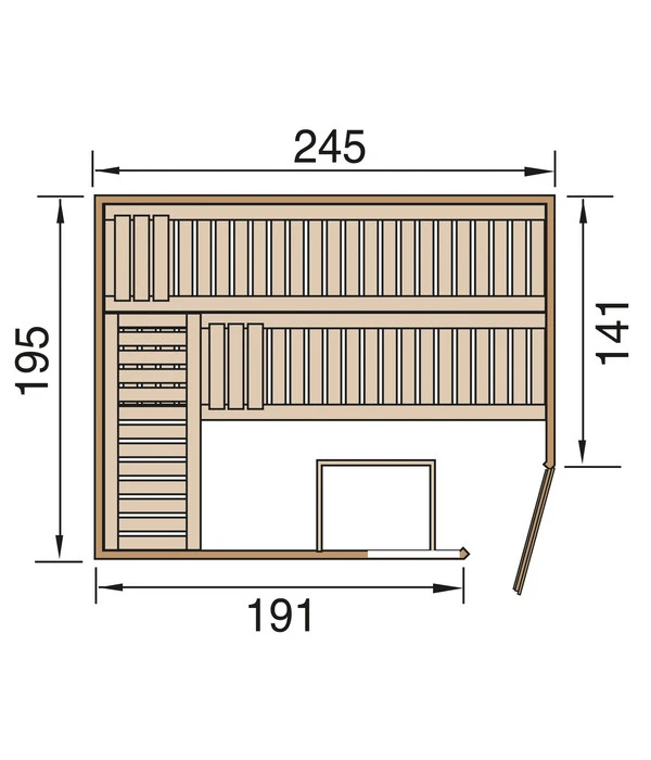 Weka Sauna Turku Mit Glastür Und Fenster, Ca. B248/H205/T198 Cm 5 Weka Sauna Turku Mit Glastür Und Fenster, Ca. B248/H205/T198 Cm – Bild 3