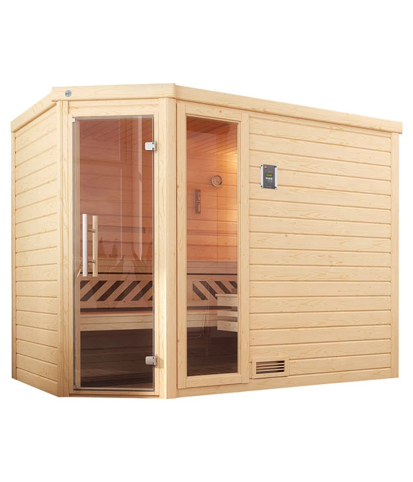 Weka Sauna Turku Mit Glastür Und Fenster, Ca. B248/H205/T198 Cm 3 Weka Sauna Turku Mit Glastür Und Fenster, Ca. B248/H205/T198 Cm