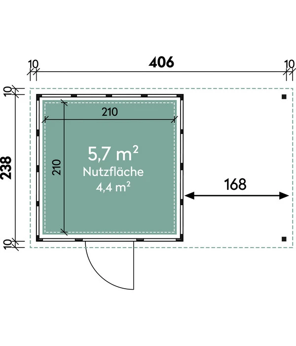 Wolff Finnhaus Metallgerätehaus Eleganto 2424, Inkl. Seitendach Rechts, Ca. B426/H227/T259 Cm 5 Wolff Finnhaus Metallgerätehaus Eleganto 2424, Inkl. Seitendach Rechts, Ca. B426/H227/T259 Cm – Bild 3