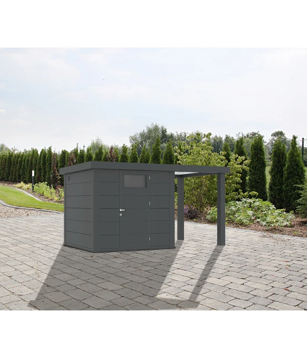 Wolff Finnhaus Metallgerätehaus Eleganto 2424, Inkl. Seitendach Rechts, Ca. B426/H227/T259 Cm 4 Wolff Finnhaus Metallgerätehaus Eleganto 2424, Inkl. Seitendach Rechts, Ca. B426/H227/T259 Cm – Bild 2