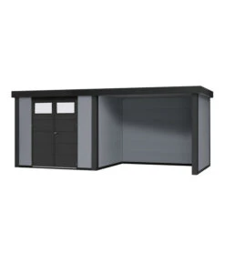 Wolff Finnhaus Metallgerätehaus Eleganto 3024, Inkl. Lounge Rechts, Ca. B602/H227/T258 Cm