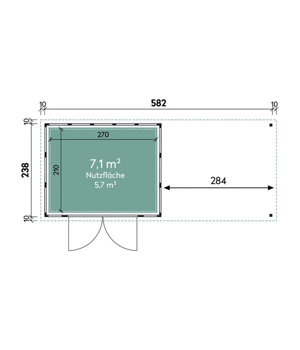 Wolff Finnhaus Metallgerätehaus Eleganto 3024, Inkl. Seitendach Rechts, Ca. B602/H227/T259 Cm 5 Wolff Finnhaus Metallgerätehaus Eleganto 3024, Inkl. Seitendach Rechts, Ca. B602/H227/T259 Cm – Bild 3