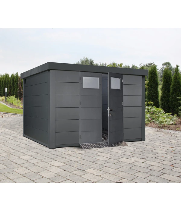 Wolff Finnhaus Metallgerätehaus Eleganto 3330, Ca. B348/H227/T318 Cm 4 Wolff Finnhaus Metallgerätehaus Eleganto 3330, Ca. B348/H227/T318 Cm – Bild 2