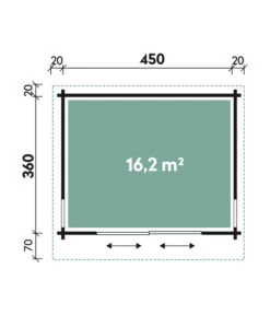 Wolff Finnhaus Gartenhaus Trondheim, Inkl. Schiebetür Links, Ca. B490/H260/T450 Cm -Eleganter Garten 6930259 WE DE 001 FinnhausBBHTrondheim44D