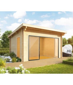 Wolff Finnhaus Gartenhaus Trondheim, Inkl. Schiebetür Links, Ca. B490/H260/T450 Cm -Eleganter Garten 6930259 WE MO 001 FinnhausBBHTrondheim44D