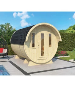 Wolff Finnhaus Saunafass 330 De Luxe Montiert, Ca. B235/H242/T330 Cm -Eleganter Garten 6933980 WE MO 001 FinnhausSaunafass330