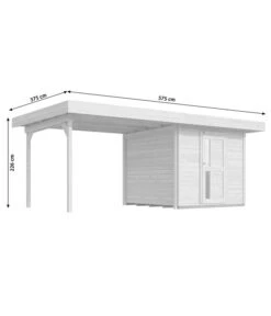 Weka Designhaus 172 B Gr. 2, Ca. B575/H226/T375 Cm -Eleganter Garten 6950141 WE BG 001 WekaGartenhausSkizze