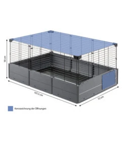 Ferplast Nagerheim Multipla Open, Schwarz, Ca. B107/H50/T72 Cm -Eleganter Garten 6953236 WE BG 001 FerplastNagerKMultiplaOpenSchwarzz