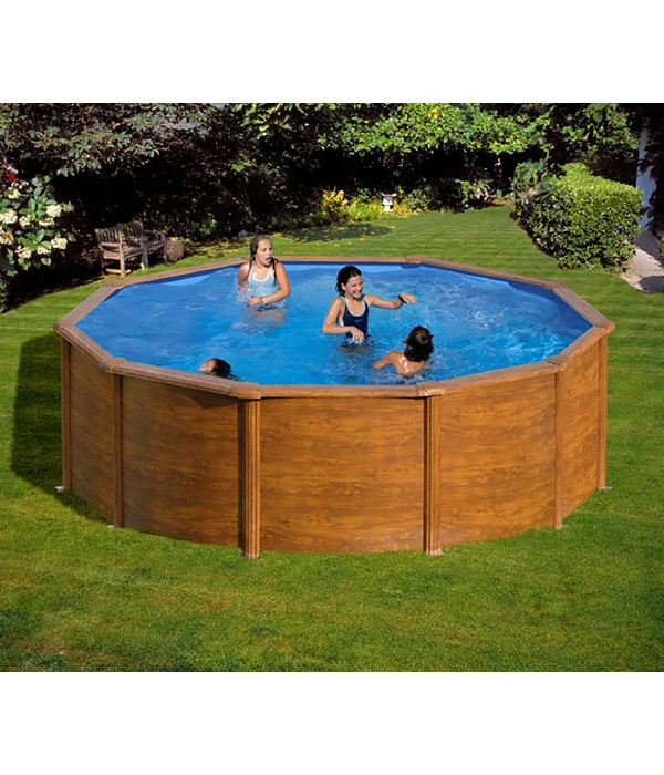 Summer Fun Stahlwandpool-Set, Rund, Holz-Dekor 3 Summer Fun Stahlwandpool-Set, Rund, Holz-Dekor