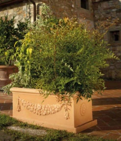 Farmet New Kunststoff-Kasten Impruneta, Rechteckig, Terrakotta Inkl. Untersetzer -Eleganter Garten 6964928 WE MO 001 FarmetNewKunststoffKastenImprunetarechteckigterrakotta