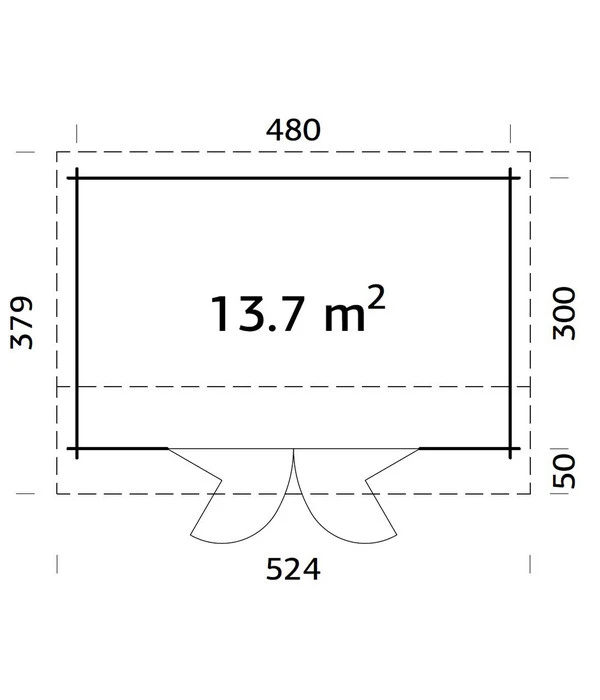 Palmako Gartenhaus Ines, Ca. B524/H249/T379 Cm 5 Palmako Gartenhaus Ines, Ca. B524/H249/T379 Cm – Bild 3