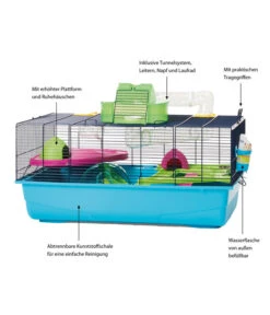 SAVIC Nagerheim Heaven Metro, Blau, Ca. B80/H50/T50 Cm -Eleganter Garten 6980544 WE IG 003 SavicNKHamsterHeavenMetro