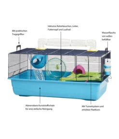 SAVIC Nagerheim Sky Metro, Blau, Ca. B80/H50/T50 Cm -Eleganter Garten 6980668 WE IG 003 SavicNKHamsterSky